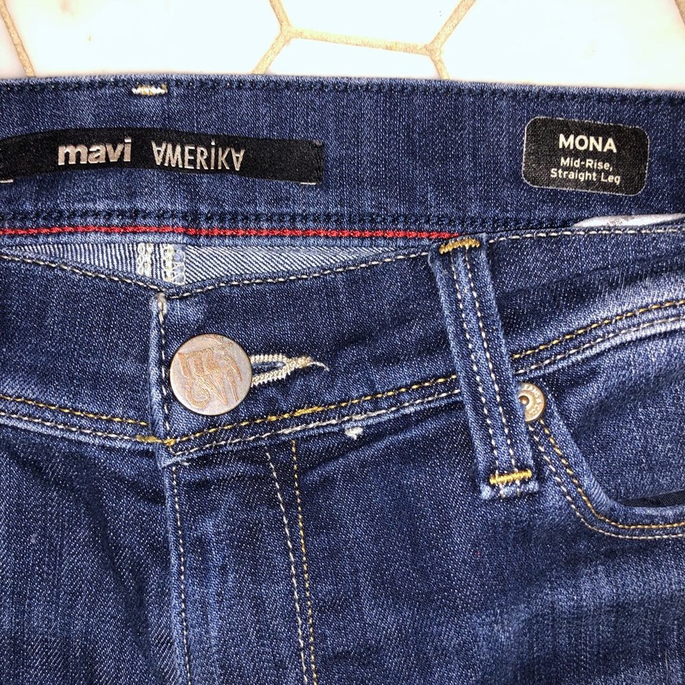 MAVI brand blue jeans MONA mid rise STRAIGHT leg